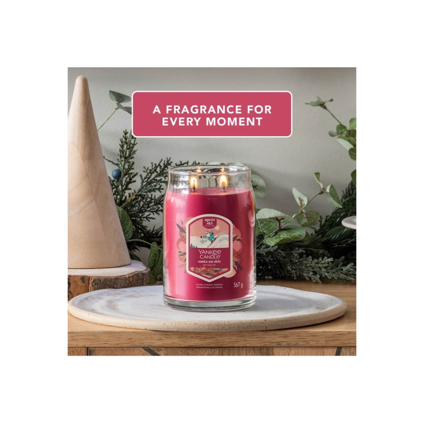Yankee Candle - Αρωματικό κερί SANTA ON SKIS μεγάλο 567g 60-90 ώρες