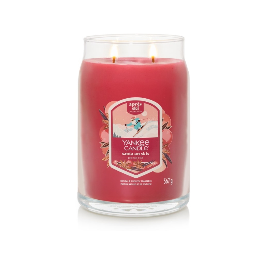 Yankee Candle - Αρωματικό κερί SANTA ON SKIS μεγάλο 567g 60-90 ώρες
