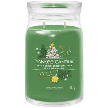 Yankee Candle - Αρωματικό κερί SHIMMERING CHRISTMAS TREE μεγάλο 567g 60-90 ώρες.