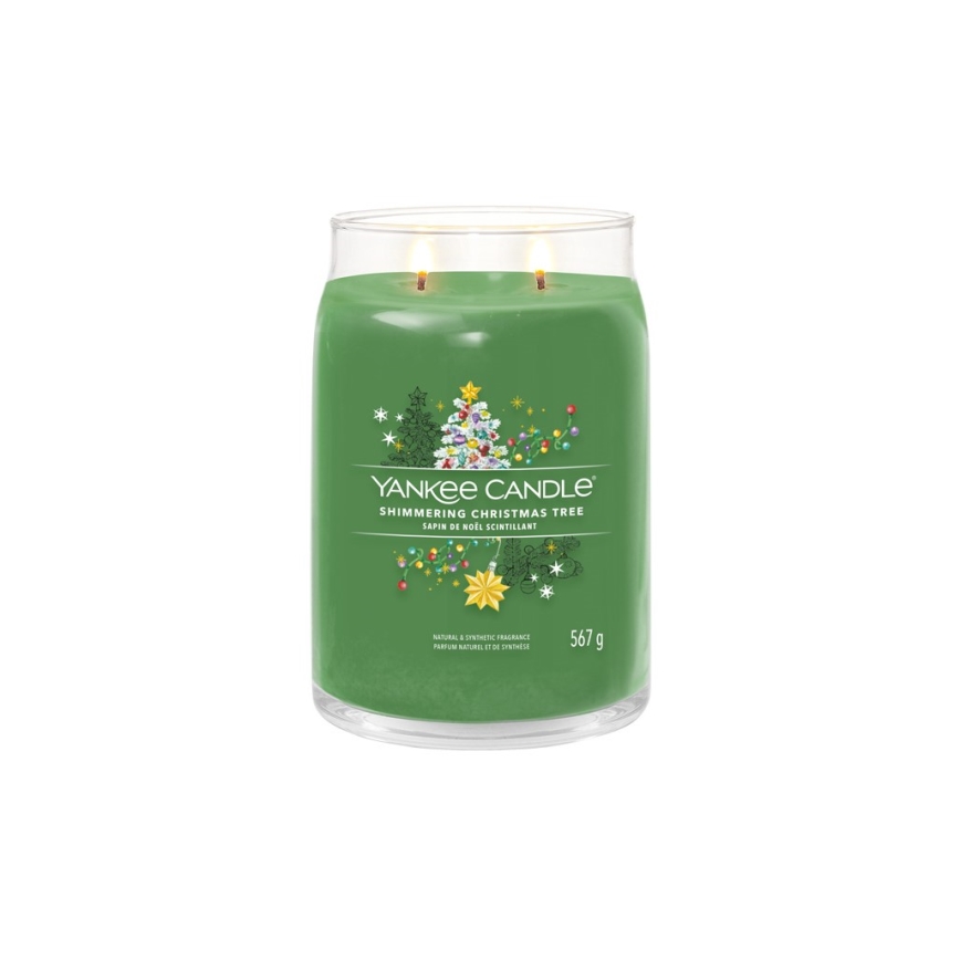 Yankee Candle - Αρωματικό κερί SHIMMERING CHRISTMAS TREE μεγάλο 567g 60-90 ώρες.
