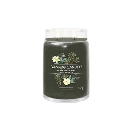 Yankee Candle - Αρωματικό κερί SILVER SAGE & PINE μεγάλο 567g 60-90 ώρες