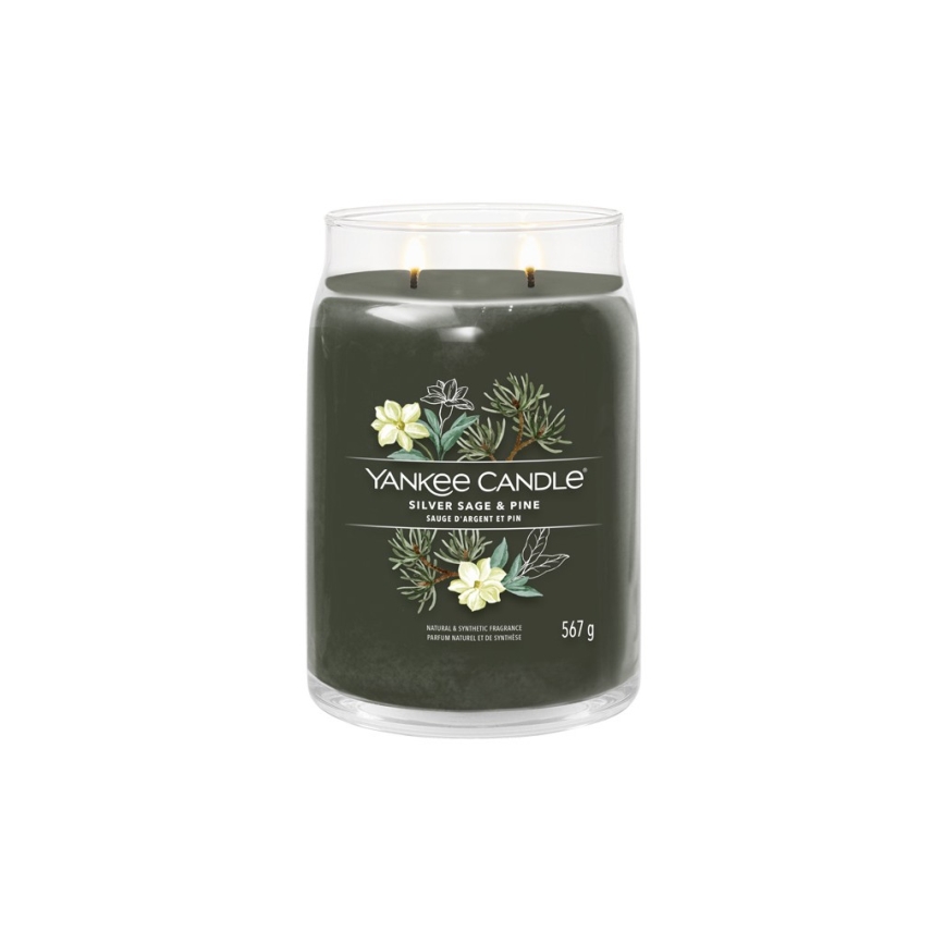 Yankee Candle - Αρωματικό κερί SILVER SAGE & PINE μεγάλο 567g 60-90 ώρες