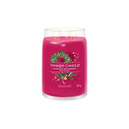 Yankee Candle - Αρωματικό κερί SPARKLING WINTERBERRY μεγάλο 567 g 60-90 ώρες
