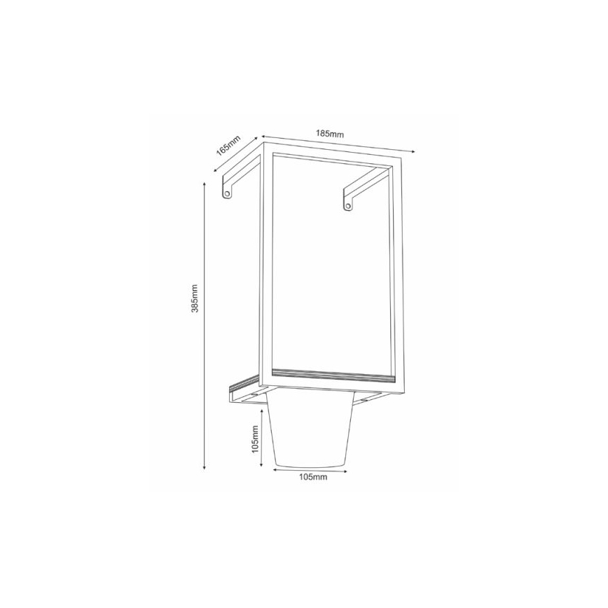 Γλάστρα τοίχου 38x18 cm μαύρο