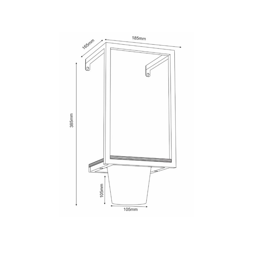Γλάστρα τοίχου 38x18 cm χρυσαφί