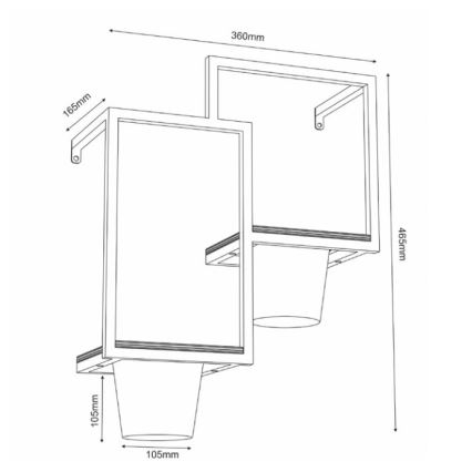 Γλάστρα τοίχου 46x36 cm μαύρο