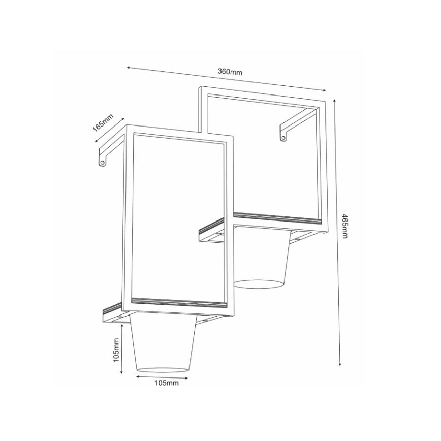 Γλάστρα τοίχου 46x36cm χρυσαφί