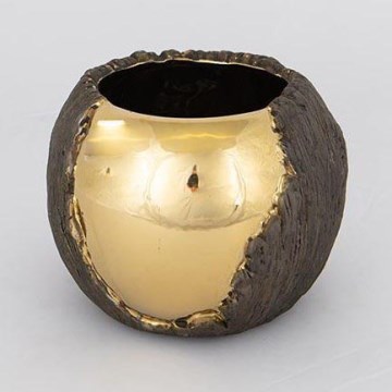 Γλάστρα διάμετρος 18,5 cm χρυσό/καφέ