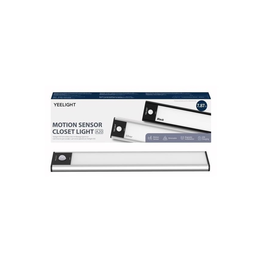 Yeelight - LED Dimming rechargeable furniture lighting με αισθητήρα LED/1,8W/1100 mAh 2700K 20 cm ασήμι
