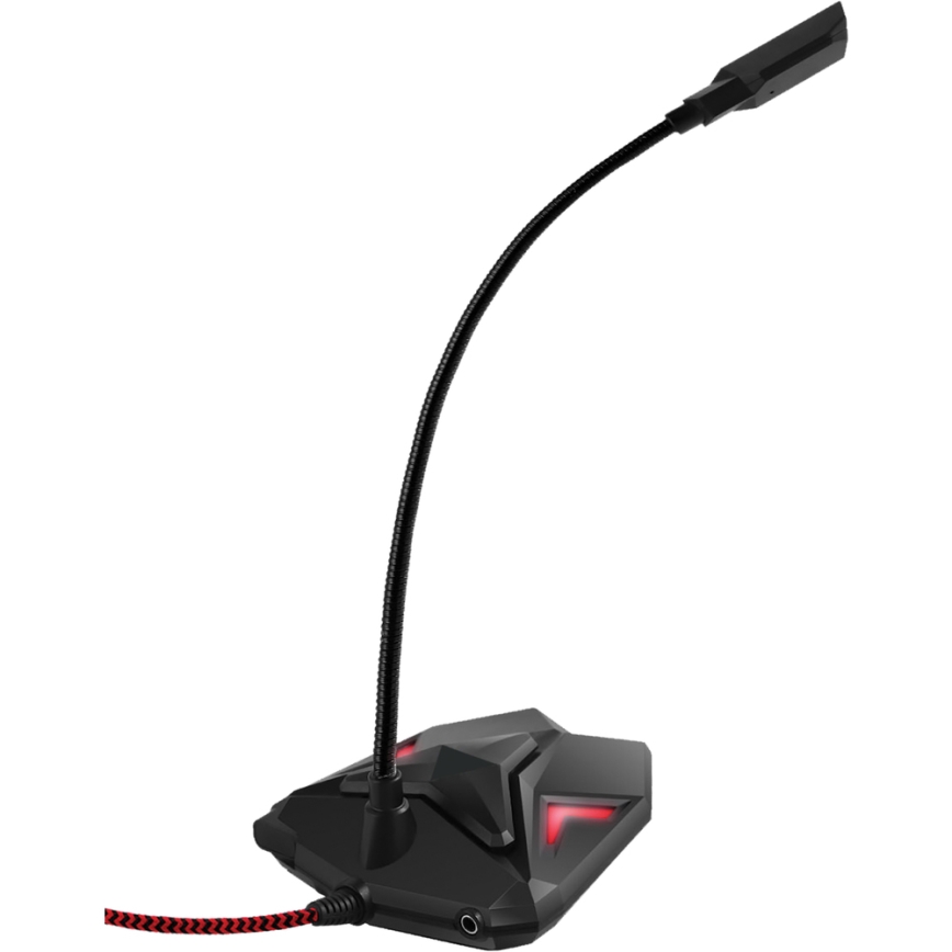 Yenkee - Μικρόφωνο LED Gaming USB 5V μαύρο/κόκκινο