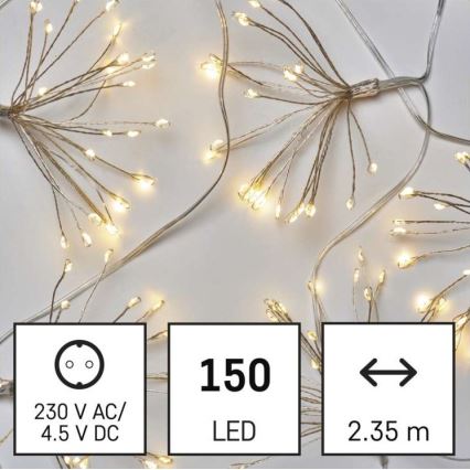 Γιρλάντα LED 150 LED/5,35 m θερμό λευκό