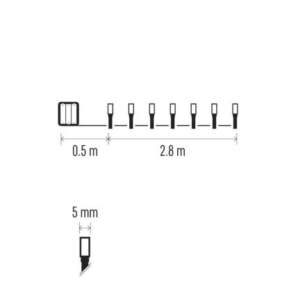 Γιρλάντα LED για εξωτερικούς χώρους 40xLED/3xAA 3,3m IP44 ψυχρό λευκό
