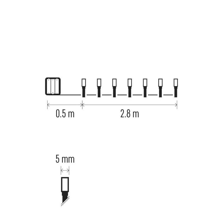 Γιρλάντα LED για εξωτερικούς χώρους 40xLED/3xAA 3,3m IP44 ψυχρό λευκό