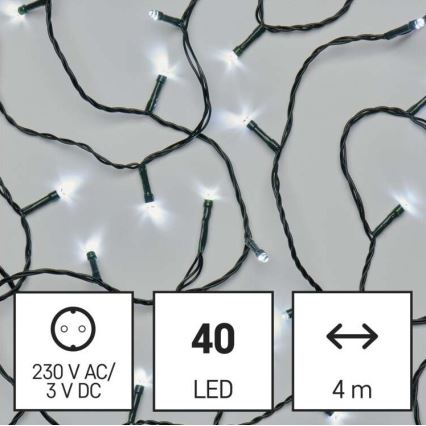 Γιρλάντα εξωτερικού χώρου LED 40xLED/9m IP44 ψυχρό λευκό