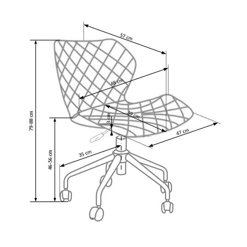 Γραφειακή καρέκλα MUNA λευκή/γκρι