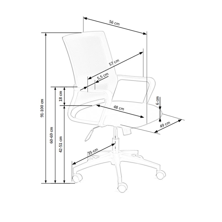 Γραφειακή καρέκλα TONA μαύρη