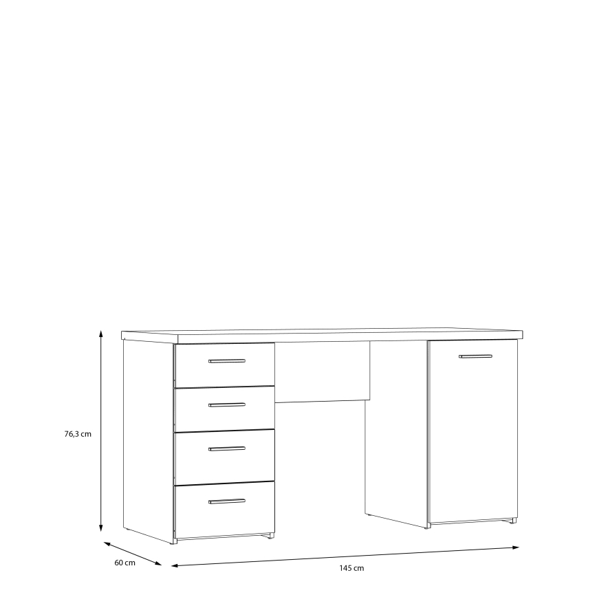 Γραφείο ARENO λευκό/δρυς Sonoma