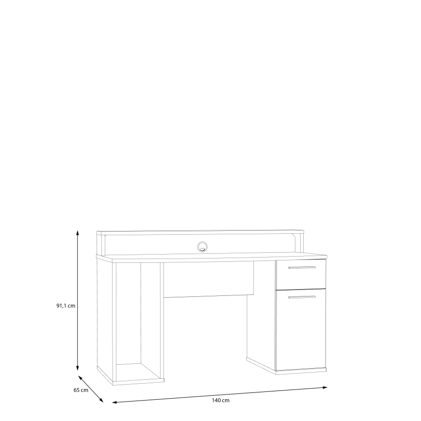 Γραφείο IVAR με ενσωματωμένο φωτισμό, λευκό