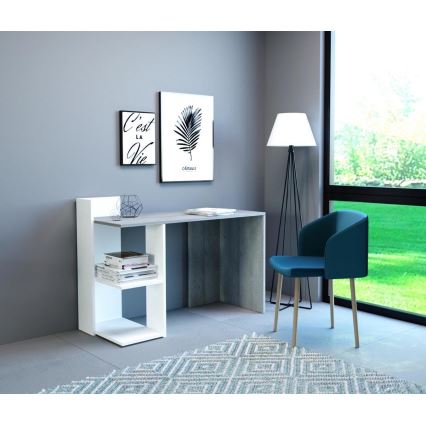 Γραφείο MARLO σε μπετόν γκρι/λευκό