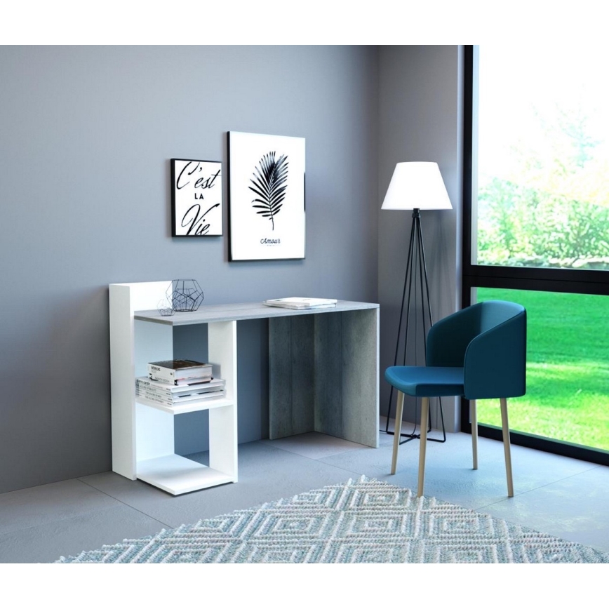 Γραφείο MARLO σε μπετόν γκρι/λευκό