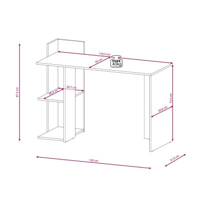 Γραφείο MARLO σε μπετόν γκρι/λευκό