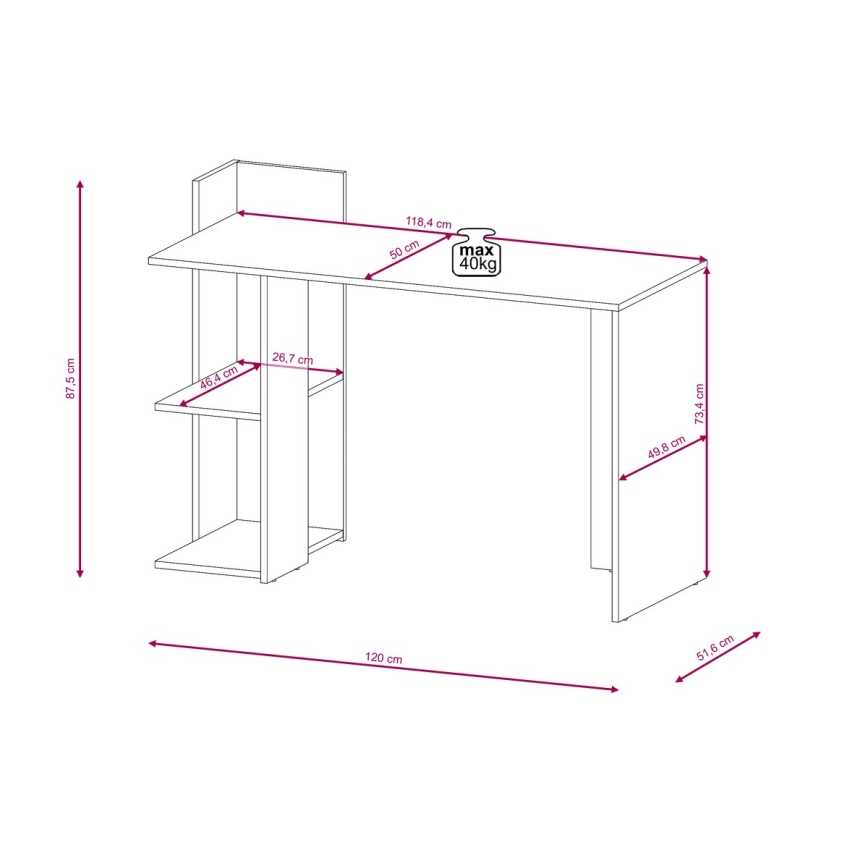 Γραφείο MARLO σε μπετόν γκρι/λευκό