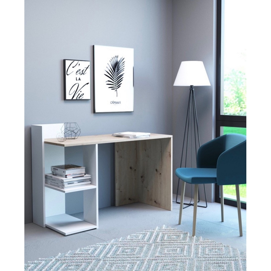 Γραφείο MARLO δρυς artisan/λευκό