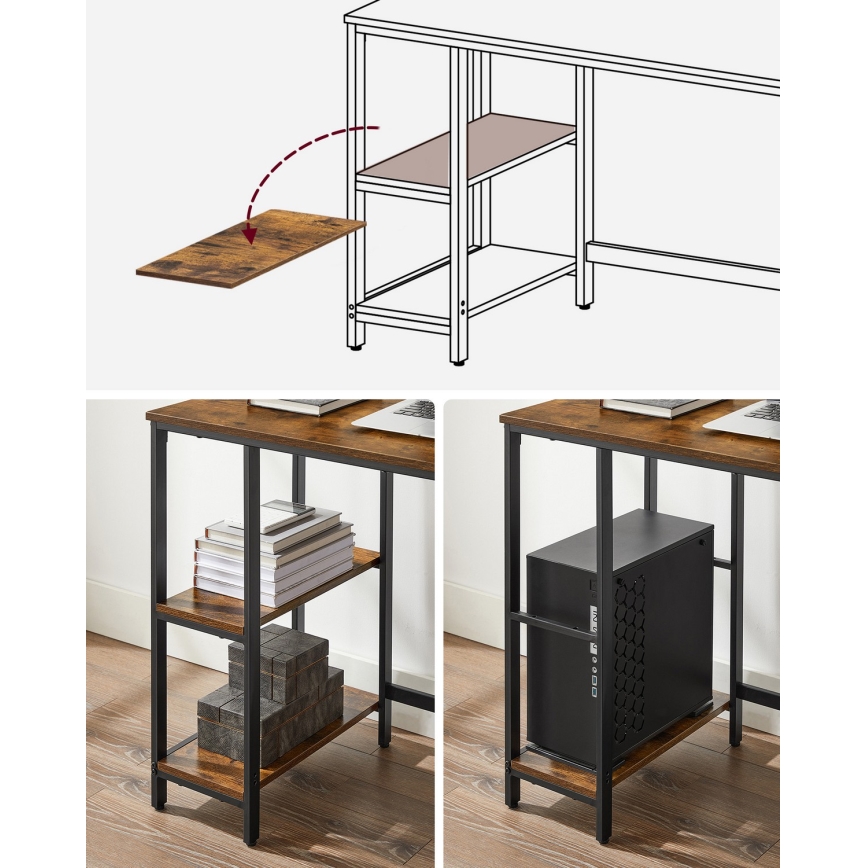 Γραφείο SOLEA καφέ/μαύρο