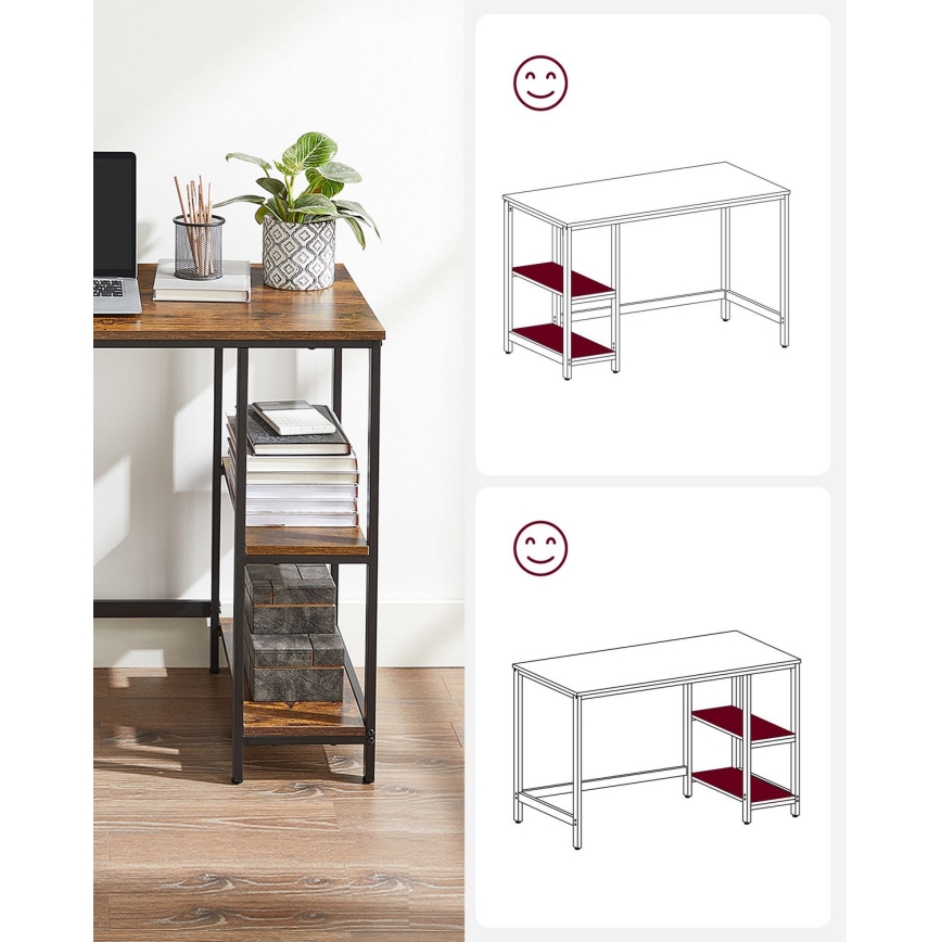 Γραφείο SOLEA καφέ/μαύρο