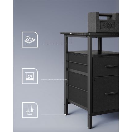 Γραφείο γραφής με ενσωματωμένο φωτισμό SOLEA-X καφέ/μαύρο