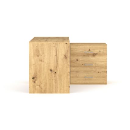 Γραφείο με συρτάρια και αναστρέψιμη γωνία P/L JULES — δρυς Artisan