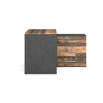 Γραφείο με συρτάρια και εναλλάξιμη γωνία (Δ/Α) JULES καφέ/μαύρο