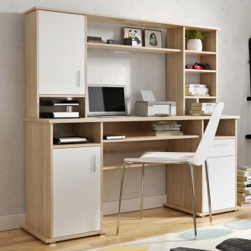 Γραφείο με ράφι ELIAN Sonoma δρυς/λευκό