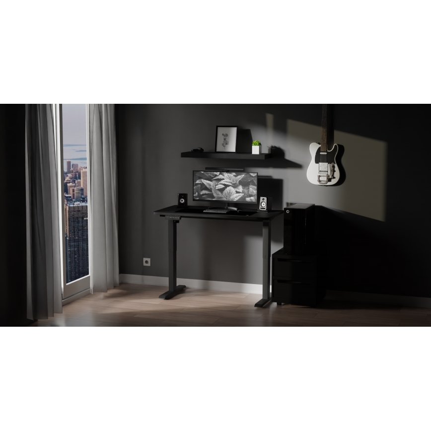 Γραφείο με ρυθμιζόμενο ύψος LEVANO 120x60 cm μαύρο