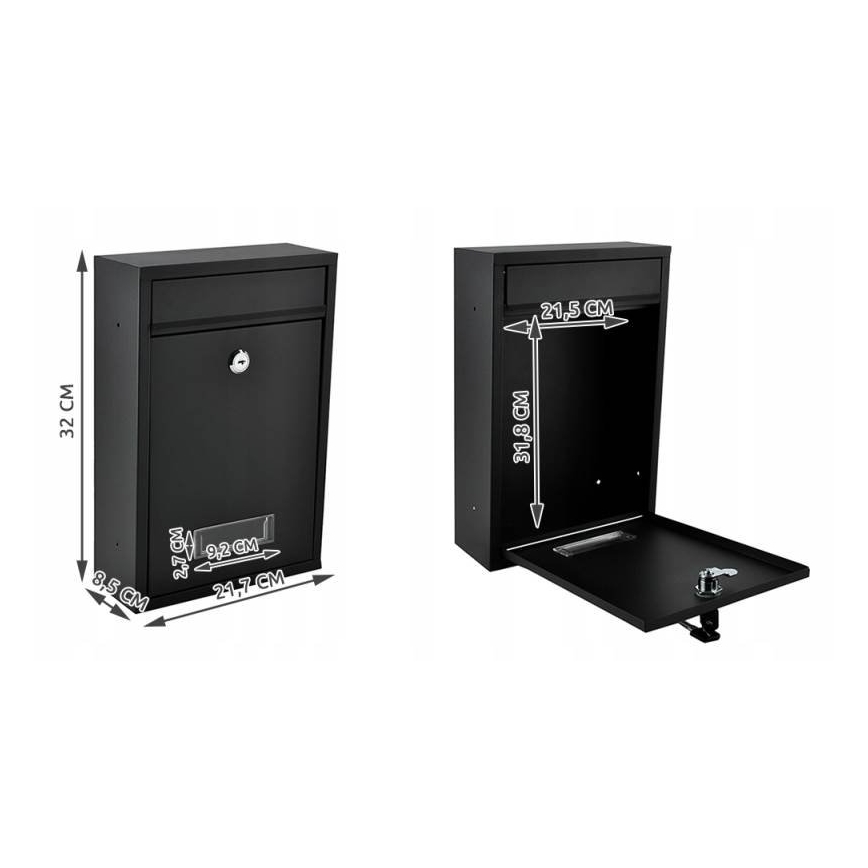 Γραμματοκιβώτιο 21,7x32 εκ. μαύρο