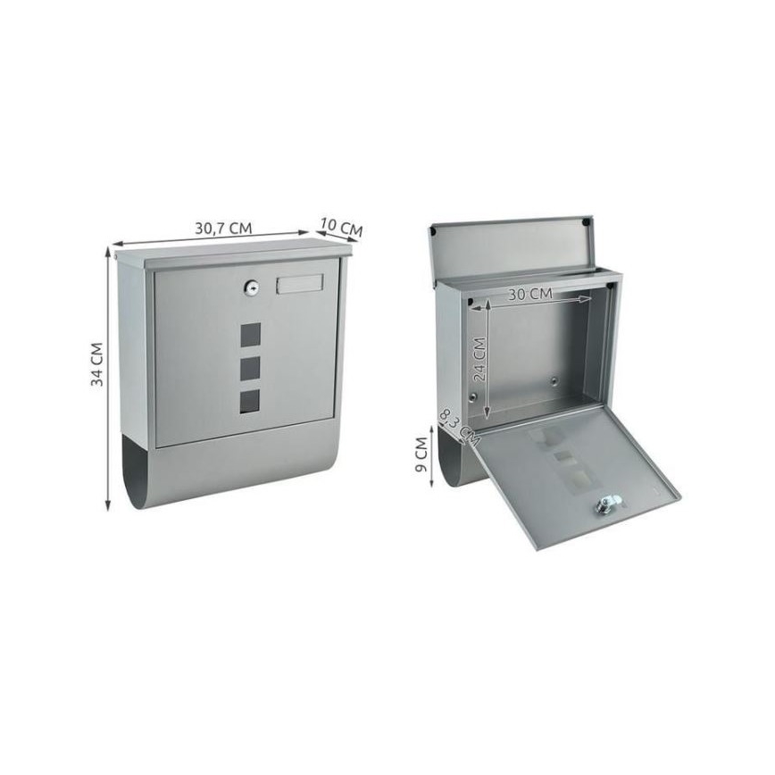 Γραμματοκιβώτιο 34x30,7 cm ασημένιο