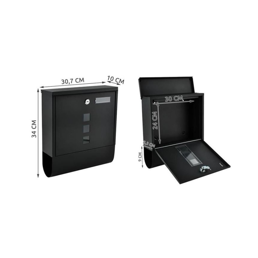 Γραμματοκιβώτιο 34x30,7 cm μαύρο