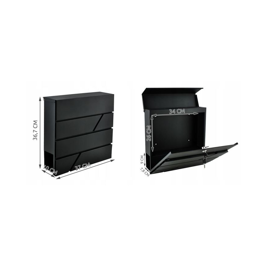 Γραμματοκιβώτιο 36,7x37 cm ανθρακί