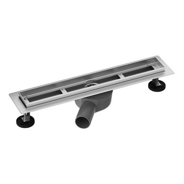 Γραμμικό κανάλι αποστράγγισης 55x7,6 cm ασημί/γκρι