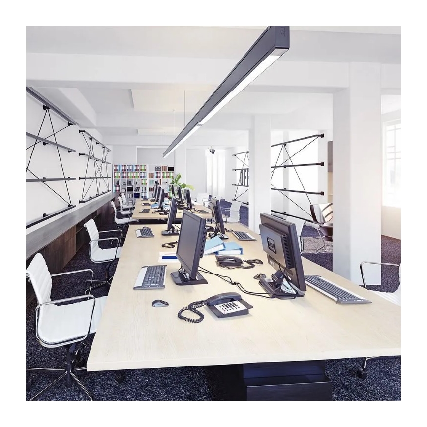 Γραμμικό κρεμαστό φωτιστικό LED SAMSUNG CHIP LED/40W/230V 6400K μαύρο