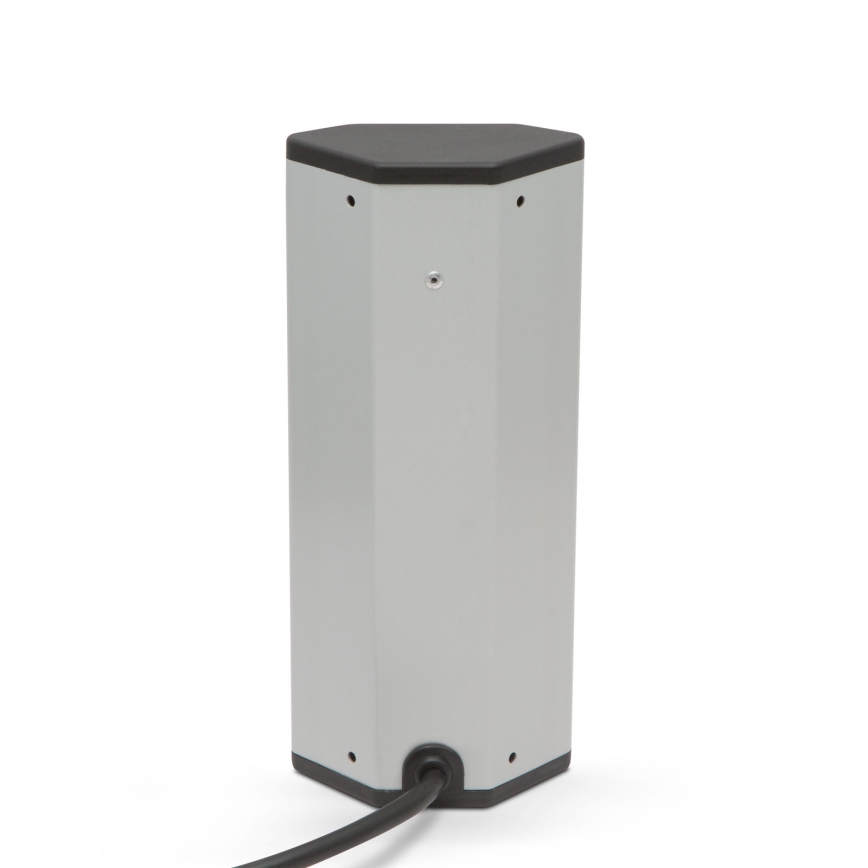 Γωνιακή κολόνα πριζών 3x230V + 2xUSB-A μαύρο/ασημί