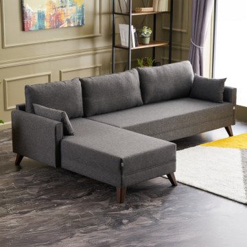 Γωνιακή σύνθεση σε σχήμα L RIGA, ανθρακί, αριστερή