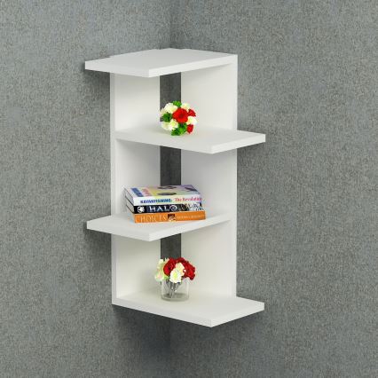 Γωνιακή ραφιέρα τοίχου MILANO 60x31,4 cm λευκή