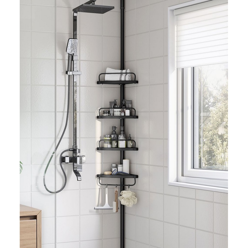 Γωνιακή ραφιέρα μπάνιου DEX μαύρη