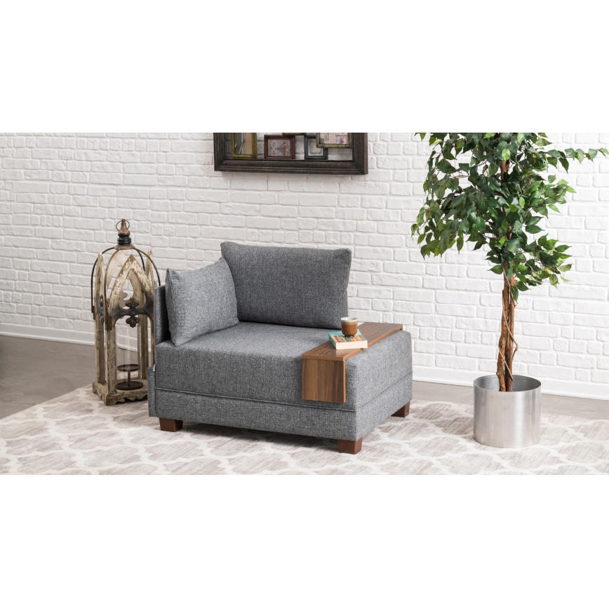 Γωνιακή πολυθρόνα TULA αριστερή γκρι