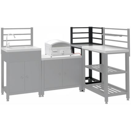 Γωνιακή εξωτερική μονάδα 47x47x123 cm, μαύρη/ανοξείδωτο ατσάλι