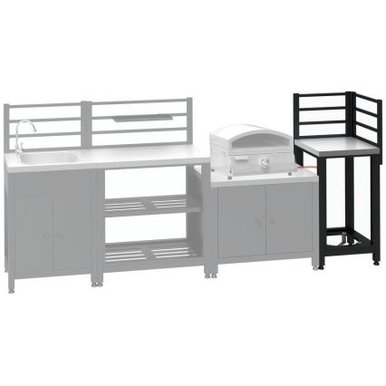 Γωνιακή εξωτερική μονάδα 47x47x123 cm, μαύρη/ανοξείδωτο ατσάλι