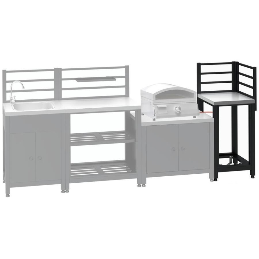 Γωνιακή εξωτερική μονάδα 47x47x123 cm, μαύρη/ανοξείδωτο ατσάλι