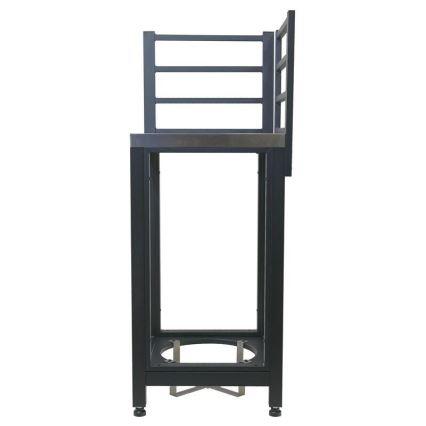 Γωνιακή εξωτερική μονάδα 47x47x123 cm, μαύρη/ανοξείδωτο ατσάλι