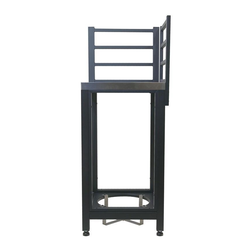 Γωνιακή εξωτερική μονάδα 47x47x123 cm, μαύρη/ανοξείδωτο ατσάλι